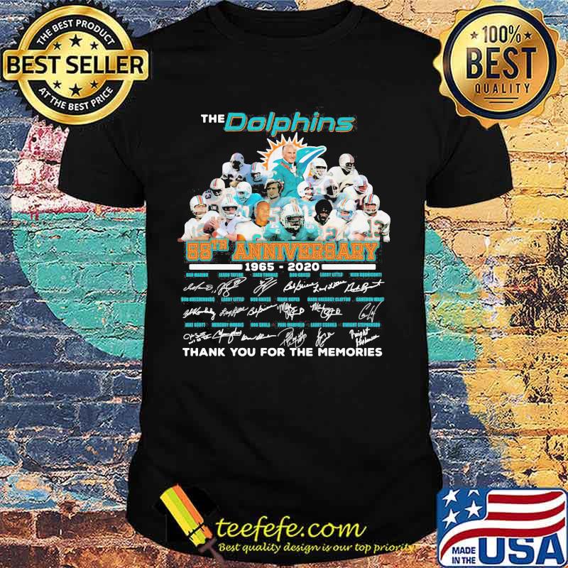 The Dolphins 55th Anniversary 1965 2020 Signature Thank You For The Memories Football Shirt