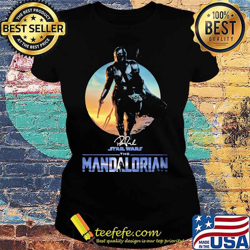 The Mandalorian Star War Sunset Signature Shirt Ladies tee The Mandalorian Star War Sunset Signature Shirt Ladies tee