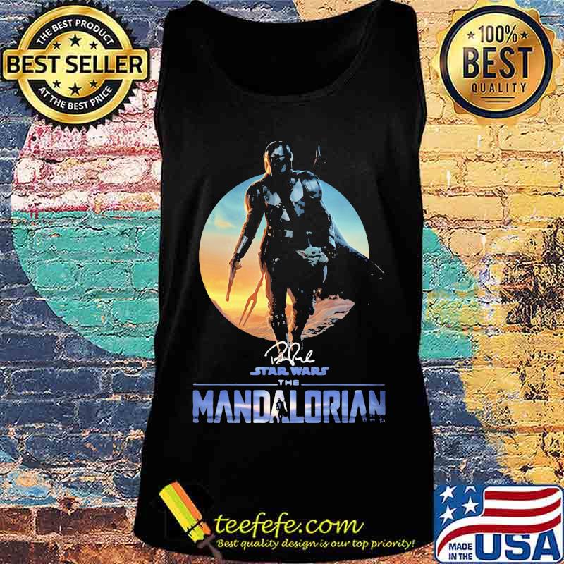The Mandalorian Star War Sunset Signature Shirt Tank top The Mandalorian Star War Sunset Signature Shirt Tank top