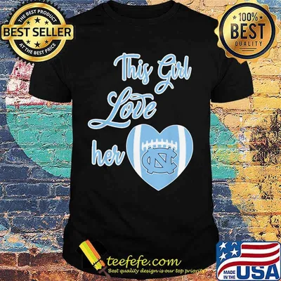 This Girl Love Her North Carolina Tar Heels Football Heart Shirt