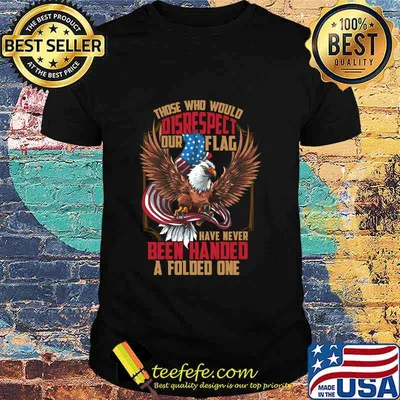 Those Who Would Disrespect Our Flag Have Never Been Handed A Folded One Veterans Gold American Eagle Flag Shirt