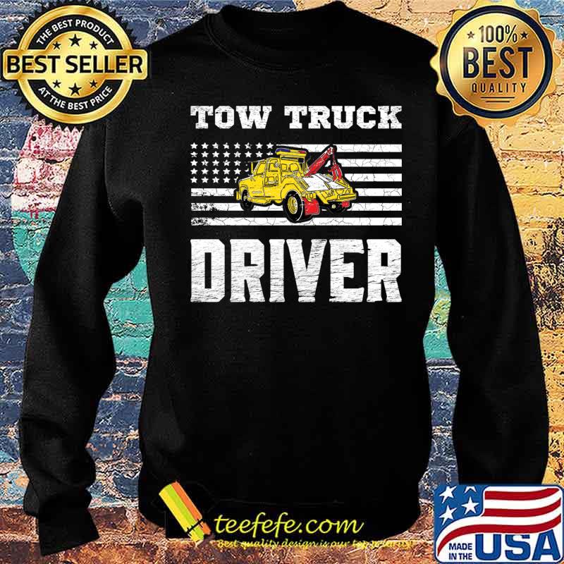 Tow Truck Driver Yellow Line Daddy Us Flag Distressed Shirt Sweater Tow Truck Driver Yellow Line Daddy Us Flag Distressed Shirt Sweater