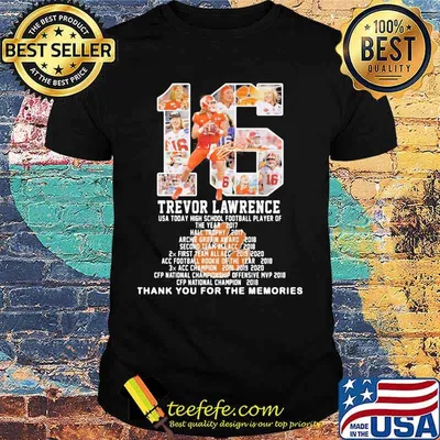 Trevor Lawrence Usa Today High School Football Player Of Year 2017 Number 16 Shirt