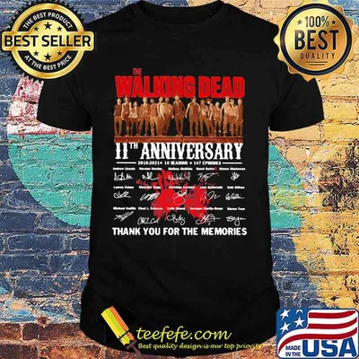 Walking Dead 11st Anniversary 2000 2021 Thank You For The Memories Signature Shirt