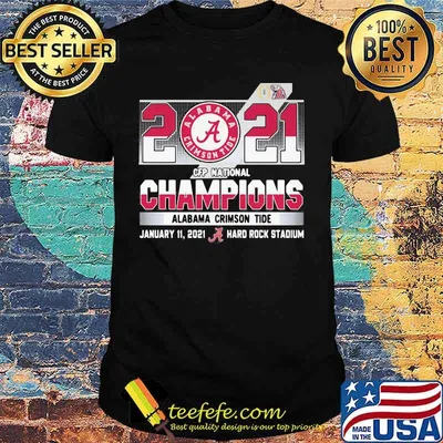 2021 Alabama Crimson Tide Cfp National Champions Football Shirt