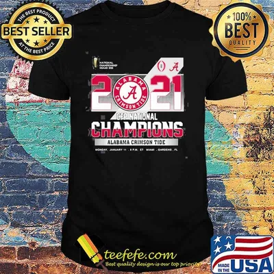2021 Alabama Crimson Tide Cfp National Champions Football Shirt