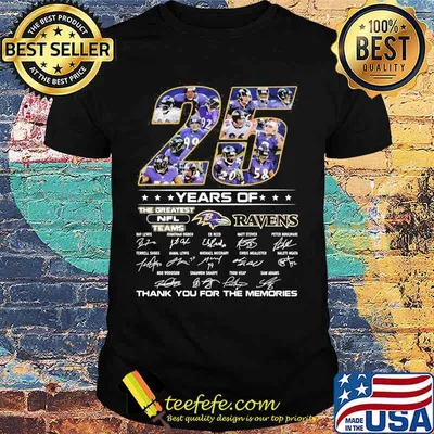25 Years Of The Greatest Nfl Teams Ravens Thank You For The Memories Signature Shirt