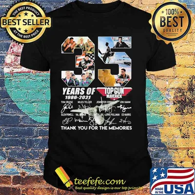 35 Years Of 1986 2021 Top Gun Maverick Thank You For The Memories Signature Shirt