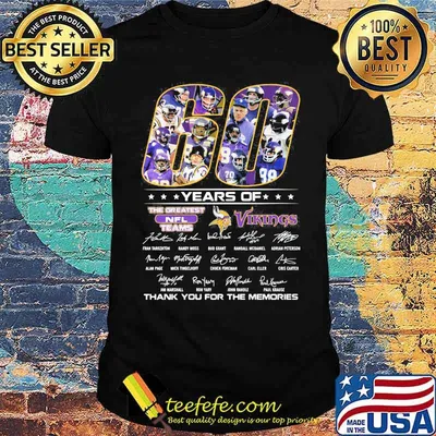 60 Years Of The Greatest Nfl Teams Vikings Signature Shirt