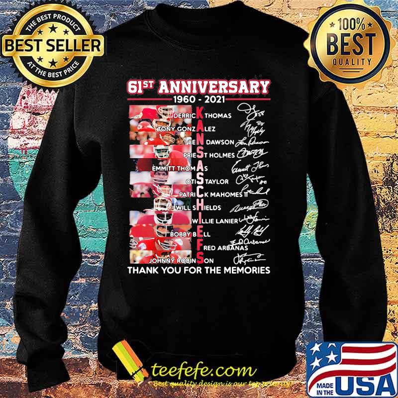 61st Anniversary 1960 2021 Kansas Chiefs Signature Shirt Sweater 61st Anniversary 1960 2021 Kansas Chiefs Signature Shirt Sweater
