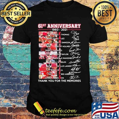61st Anniversary 1960 2021 Kansas Chiefs Signature Shirt