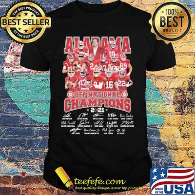 Alabama Cfp National Champions 2021 Signature Player Team Football Shirt
