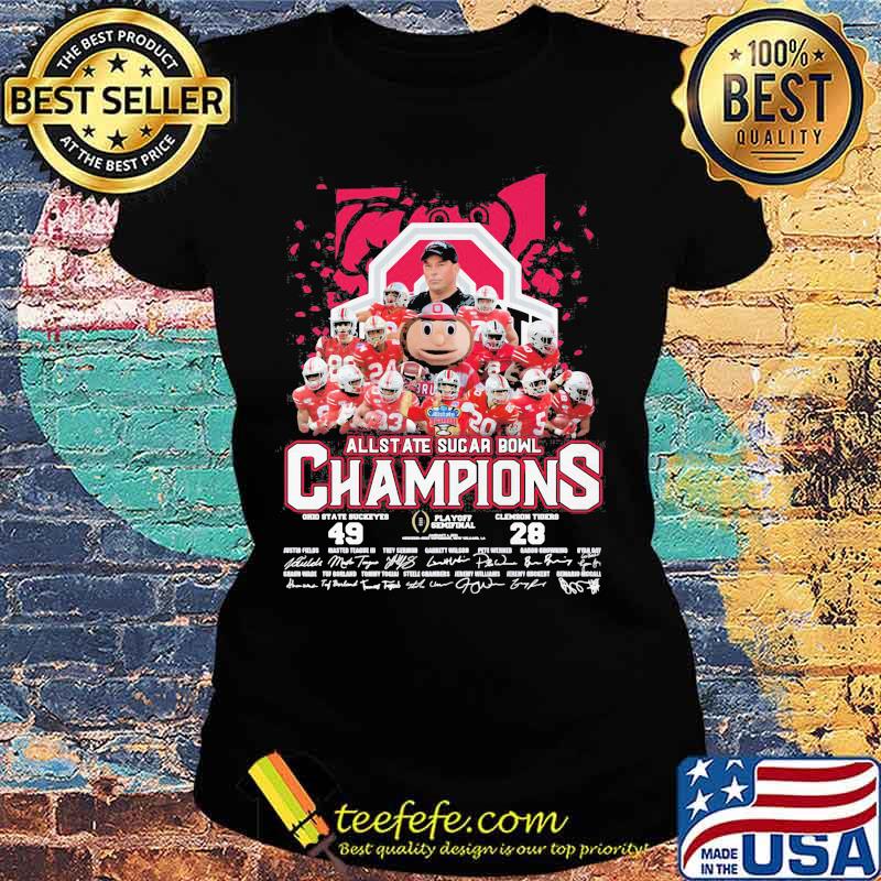 Allstate Sucar Bowl Champions Signature Player Team Shirt Ladies tee Allstate Sucar Bowl Champions Signature Player Team Shirt Ladies tee
