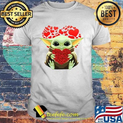 Baby Yoda Heart Roses Valentine Day Shirt