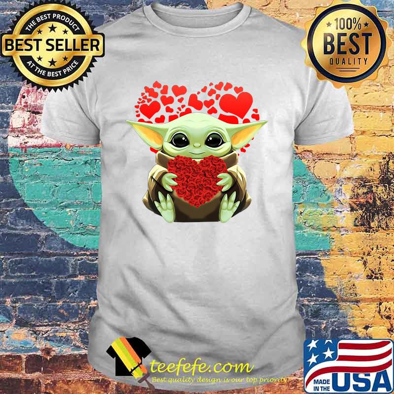 Baby Yoda Heart Roses Valentine Day Shirt Baby Yoda Heart Roses Valentine Day Shirt