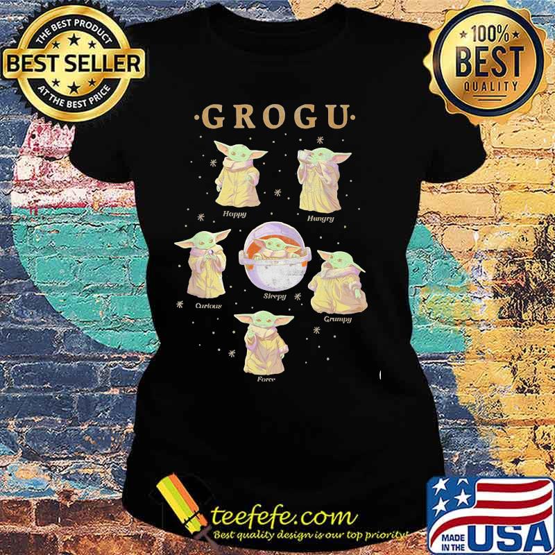 Baby Yoda Star Wars Grogy Hungry Happy Sleepy Grumpy Shirt Ladies tee Baby Yoda Star Wars Grogy Hungry Happy Sleepy Grumpy Shirt Ladies tee