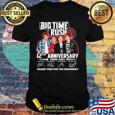 Big Time Rush 12th Anniversary 2009 2021 Signature Thank You For The Memories Shirt