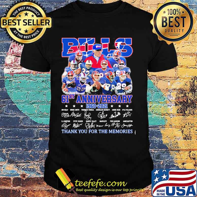 Bills 61st Anniversary 1960 2021 Thank You For The Memories Signature Shirt