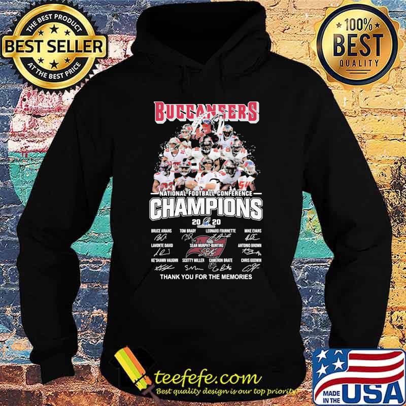 Buccaneers National Football Conference Champions 2020 Thank You For The Memories Signature Shirt Hoodie Buccaneers National Football Conference Champions 2020 Thank You For The Memories Signature Shirt Hoodie