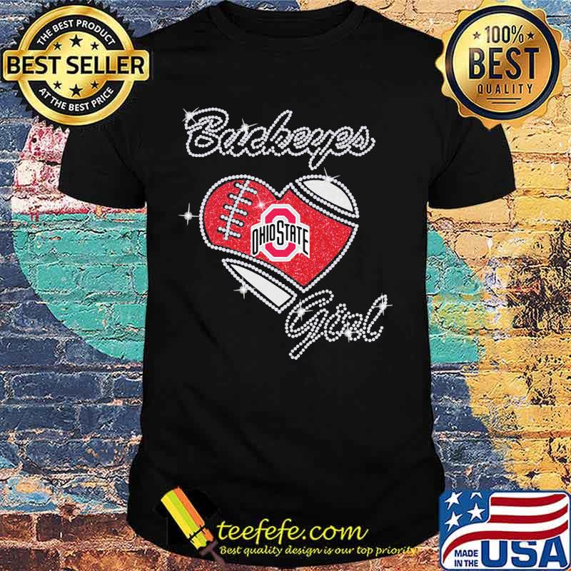 Buckeyes Girl Love Ohio State Football Heart Shirt