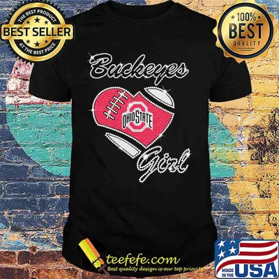 Buckeyes Girl Ohiostate Heart Daimond Shirt