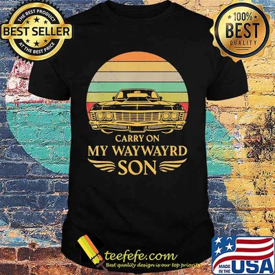 Carry On My Waywayrd Son Car Vintage Sunset Shirt