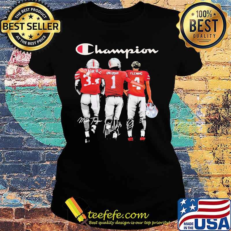 Champion Buckeyes Team Football Signature Shirt Ladies tee Champion Buckeyes Team Football Signature Shirt Ladies tee