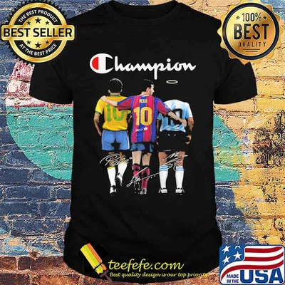 Champion Lionel Messi Pelé Diego Armando Maradona Football Shirt