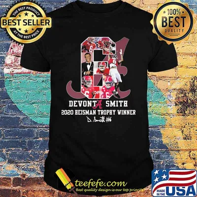 Devonta Smith 2020 Heiman Trophy Winner Signature Shirt