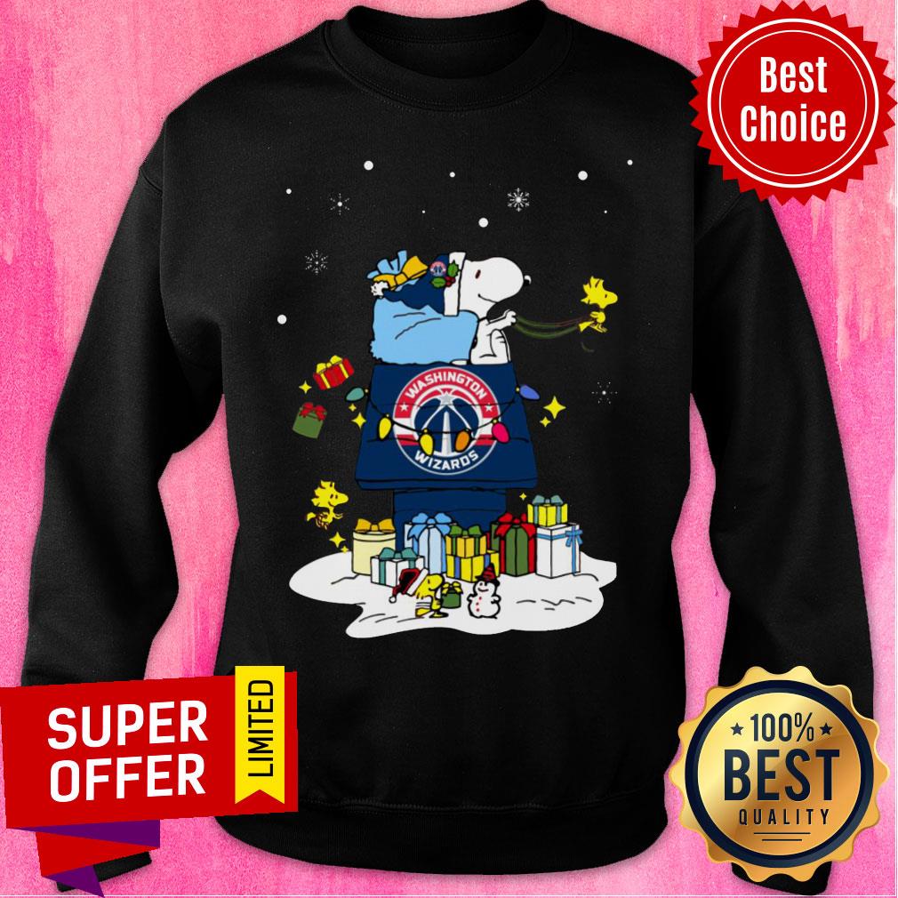 Funny Washington Wizards Santa Snoopy Wish You A Merry Christmas Shirt