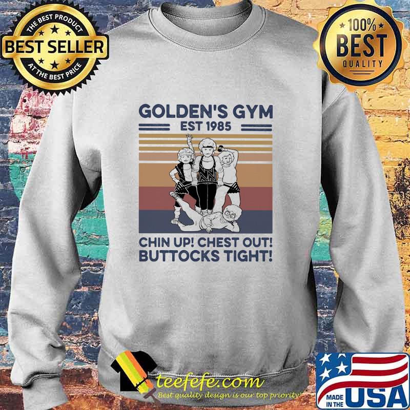 Golden’s Gym Chin Up Chest Out Buttocks Tight Est 1985 Gym Vintage Shirt Sweater Golden’s Gym Chin Up Chest Out Buttocks Tight Est 1985 Gym Vintage Shirt Sweater