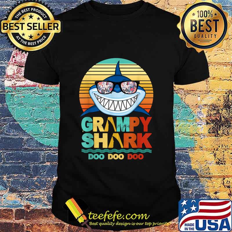 Grampy Shark Doo Doo Doo Wear Sunglasses Vintage Shirt