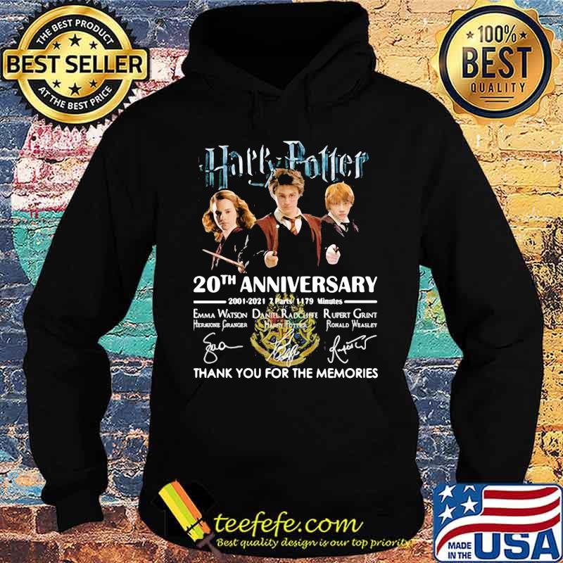 Harry Potter 20th Anniversary 2001 2021 Thank You For The Memories Signature Shirt Hoodie Harry Potter 20th Anniversary 2001 2021 Thank You For The Memories Signature Shirt Hoodie