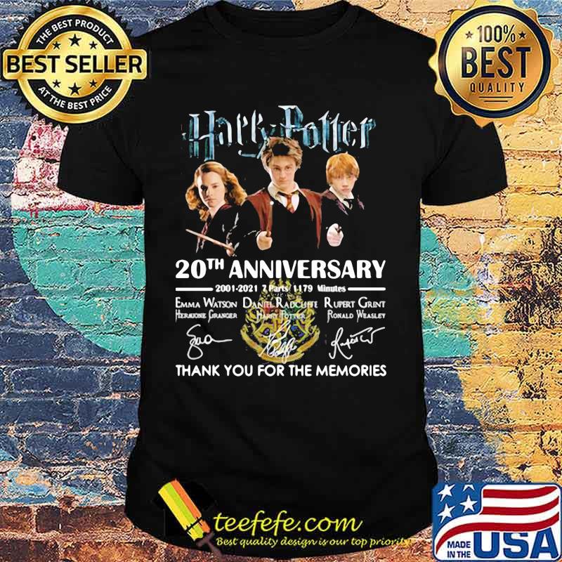 Harry Potter 20th Anniversary 2001 2021 Thank You For The Memories Signature Shirt