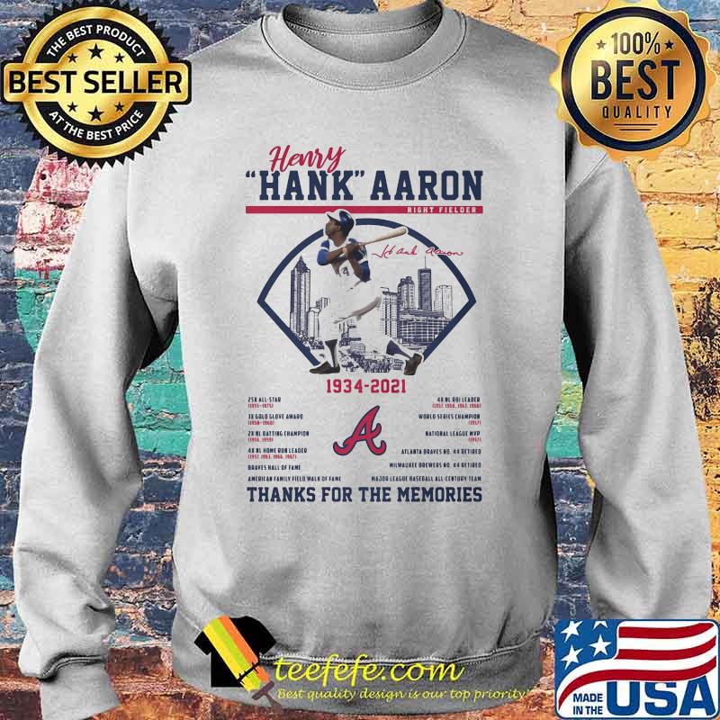 Herry Hank Aaron Right Fielder 1934 2021 Thank You For The Memories Chiefs Shirt Sweater Herry Hank Aaron Right Fielder 1934 2021 Thank You For The Memories Chiefs Shirt Sweater