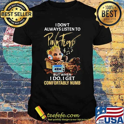 I Don’t Always Listen To Pink Floyd But When I Do I Get Comfortably Numb Baby Groot Shirt