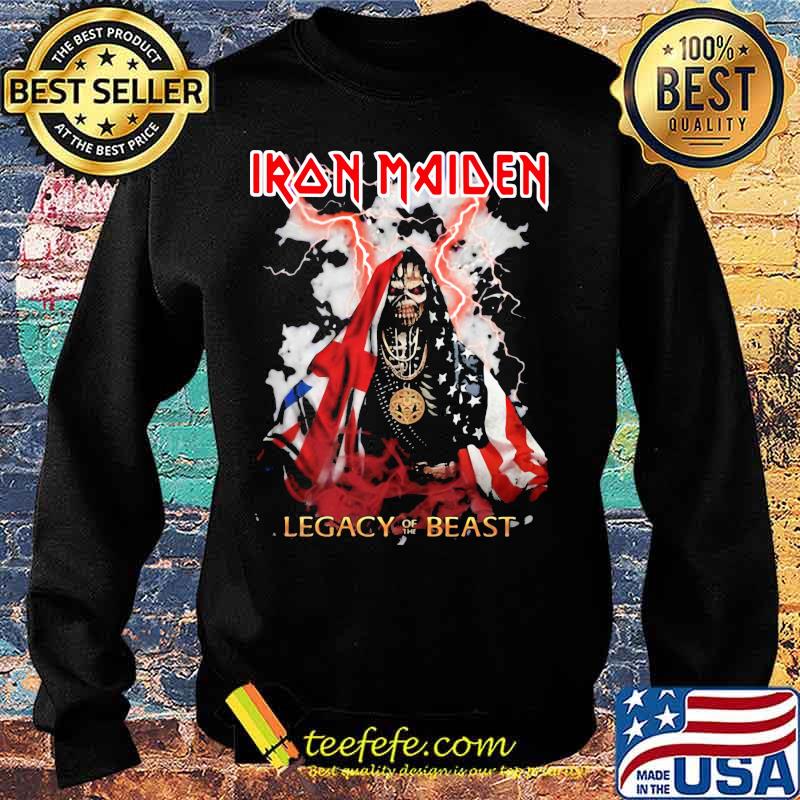 Iron Maiden Legacy Of The Beast Skull American Flag Shirt Sweater Iron Maiden Legacy Of The Beast Skull American Flag Shirt Sweater