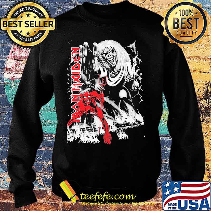 Iron Maiden 'Number Of The Beast Jumbo Print' Shirt Sweater Iron Maiden 'Number Of The Beast Jumbo Print' Shirt Sweater