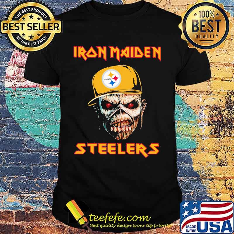 Iron Maiden Wear Hat Logo Steelers Football Shirt
