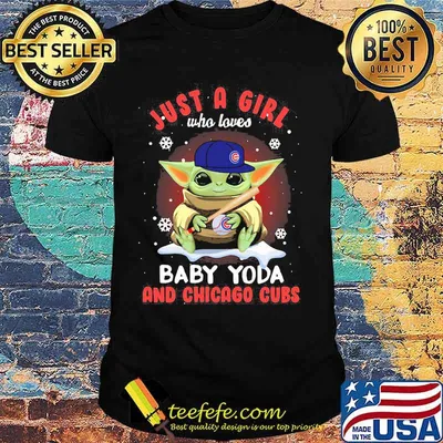 Just A Girl Who Loves Baby Yoda Wear Hat Chicago Cubs Shirt
