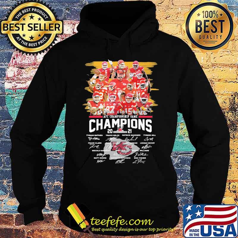 Kansas City Chiefs Afc Championship Game Champions 2021 Signature Shirt Hoodie Kansas City Chiefs Afc Championship Game Champions 2021 Signature Shirt Hoodie