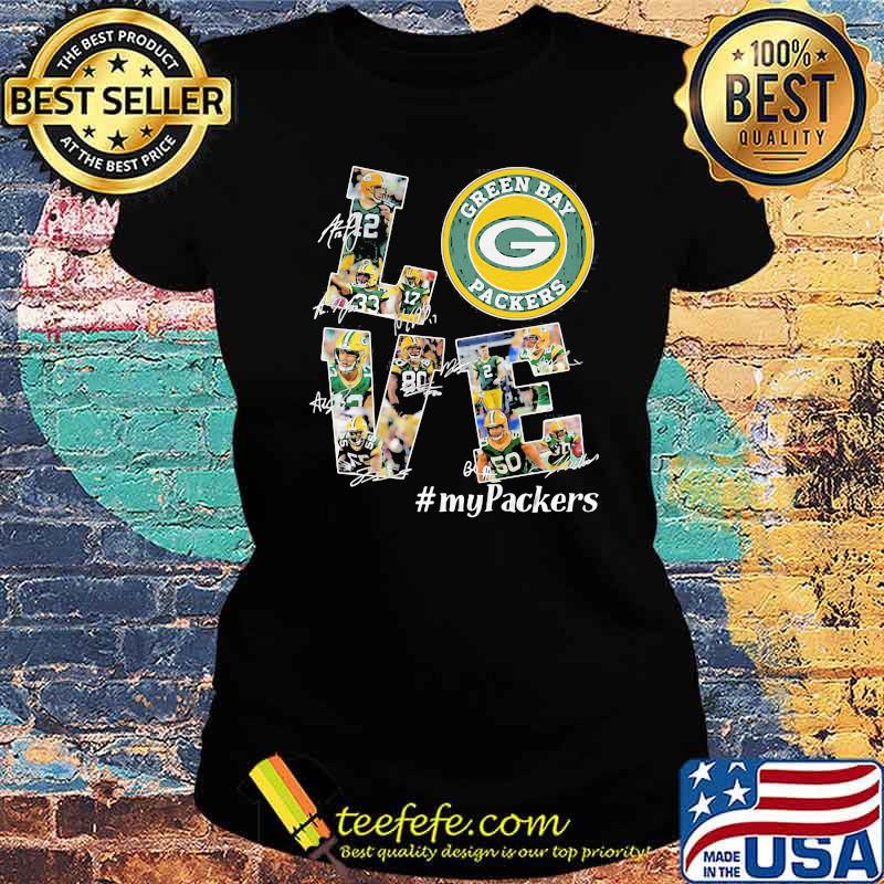 Love Green Bay Packers Signature Shirt Ladies tee Love Green Bay Packers Signature Shirt Ladies tee
