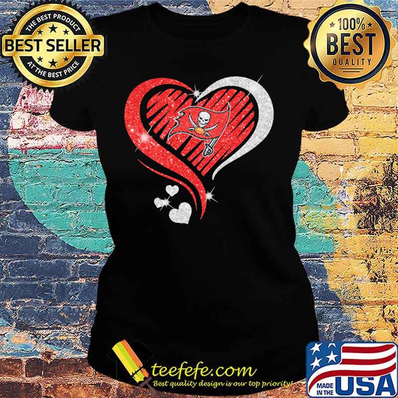 Love Heart Diamond Tampa Bay Buccaneers Football Shirt Ladies tee Love Heart Diamond Tampa Bay Buccaneers Football Shirt Ladies tee