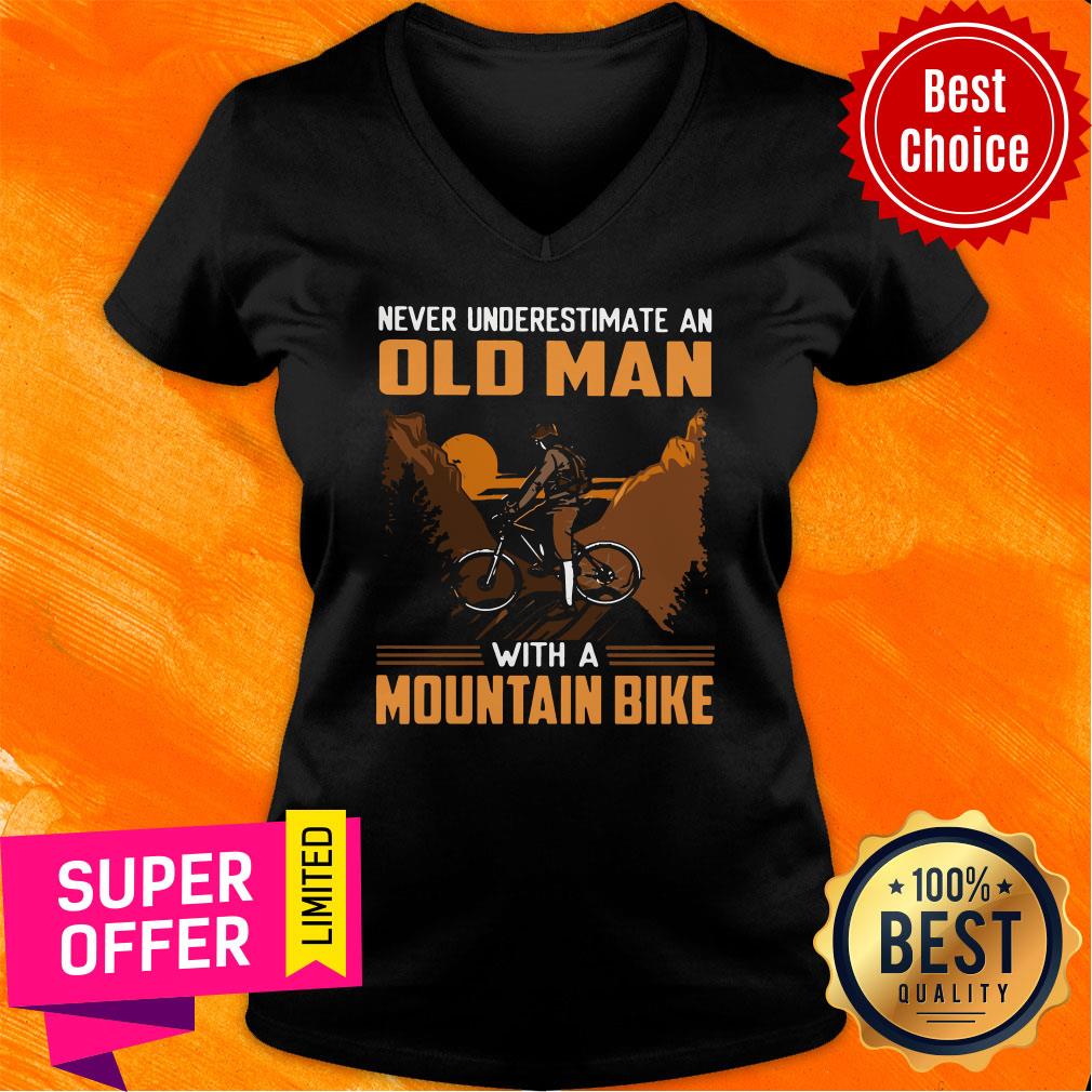 Official Mountain Biking Underestimate An Old Man With A Mountain Bike Shirt