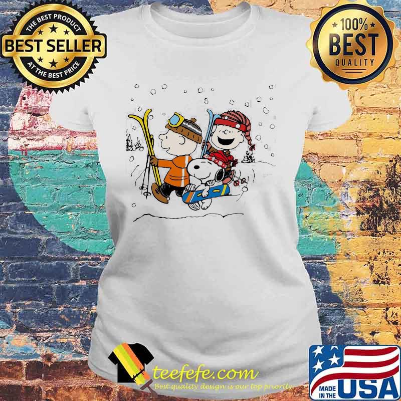 Official Snoopy And Friends Snowboarding Shirt Laides tee Official Snoopy And Friends Snowboarding Shirt Laides tee