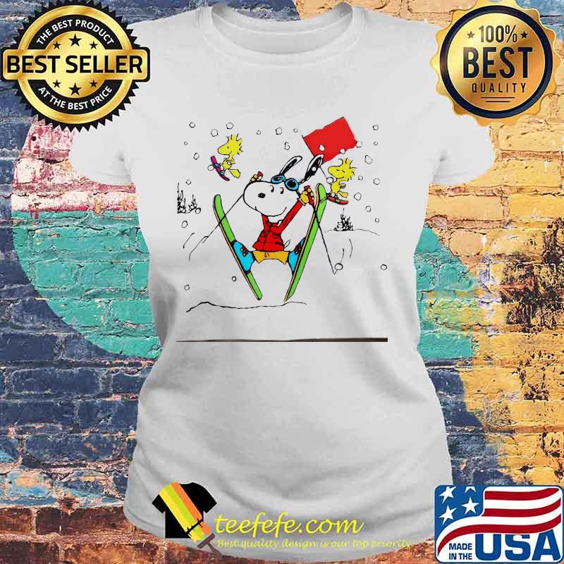 Official Snoopy And Woodstock Snowboarding Shirt Laides tee Official Snoopy And Woodstock Snowboarding Shirt Laides tee