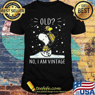 Old No I Am Vintage Snoopy And Woodstock Merry Christmas Shirt