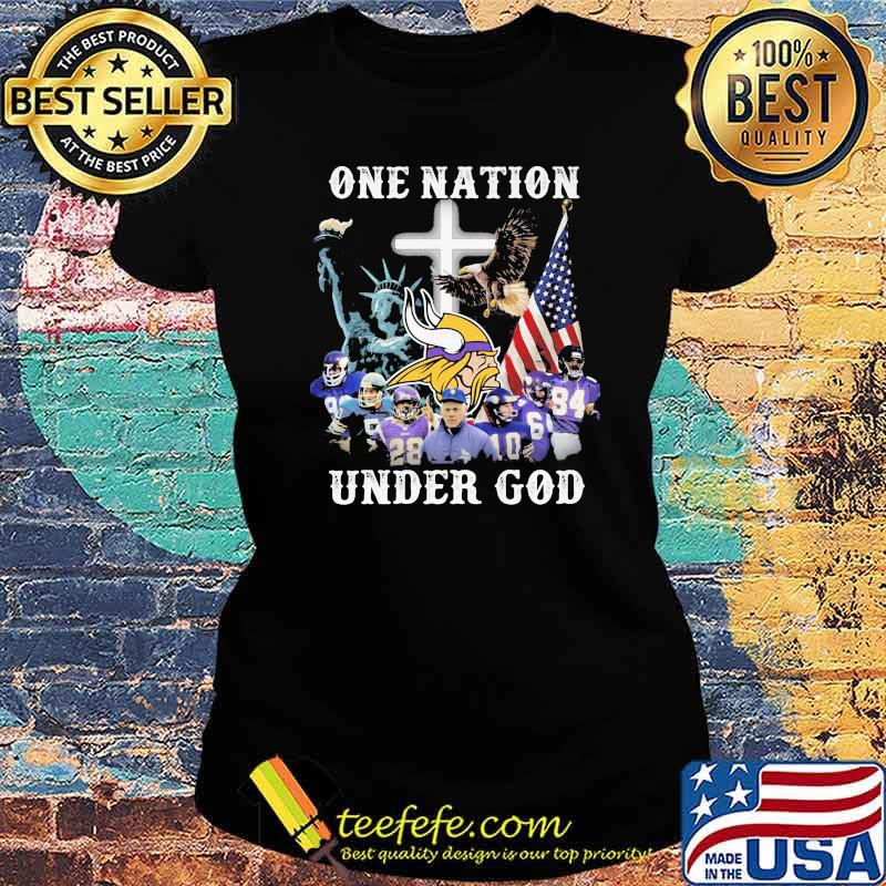 One Nation Under God American Flag Minnesota Vikings Football Shirt Ladies tee One Nation Under God American Flag Minnesota Vikings Football Shirt Ladies tee