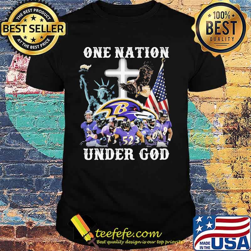 One Nation Under God Baltimore Ravens American Flag Shirt