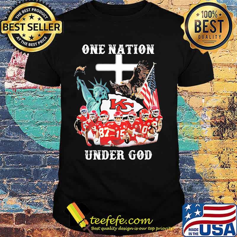 One Nation Under God Chiefs Eagle American Flag Shirt